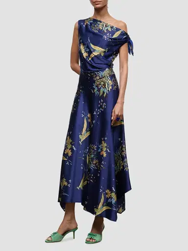 Staud Women's Portia Silk Maxi Dress - Tapestry Midnight - Size 12 | Thumbnail 2 Staud Women's Portia Silk Maxi Dress - Tapestry Midnight - Size 12 | Thumbnail 2