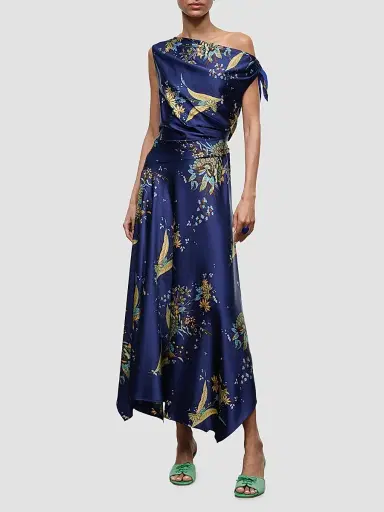 Staud Women's Portia Silk Maxi Dress - Tapestry Midnight - Size 12 | Thumbnail 4 Staud Women's Portia Silk Maxi Dress - Tapestry Midnight - Size 12 | Thumbnail 4