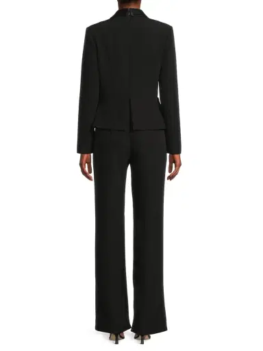 Aidan Mattox Women's Draped Stretch-Crepe Tuxedo-Style Jumpsuit - Black | Thumbnail 5 Aidan Mattox Women's Draped Stretch-Crepe Tuxedo-Style Jumpsuit - Black | Thumbnail 5