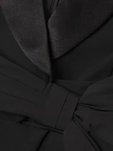 Aidan Mattox Women's Draped Stretch-Crepe Tuxedo-Style Jumpsuit - Black | Thumbnail 6 Aidan Mattox Women's Draped Stretch-Crepe Tuxedo-Style Jumpsuit - Black | Thumbnail 6