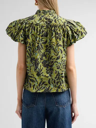 Ulla Johnson Women's Estela Printed Cotton Top | Thumbnail 3 Ulla Johnson Women's Estela Printed Cotton Top | Thumbnail 3