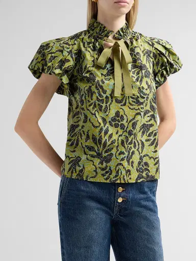 Ulla Johnson Women's Estela Printed Cotton Top | Thumbnail 4 Ulla Johnson Women's Estela Printed Cotton Top | Thumbnail 4