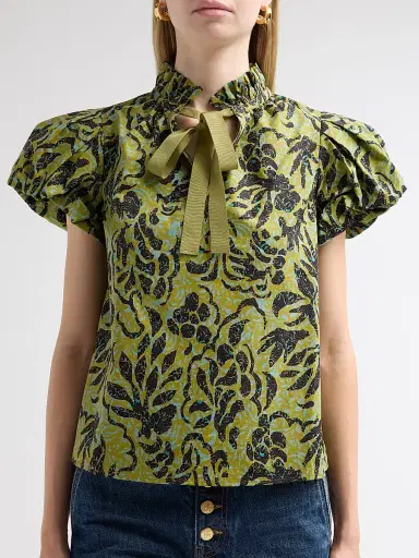 Ulla Johnson Women's Estela Printed Cotton Top | Thumbnail 5 Ulla Johnson Women's Estela Printed Cotton Top | Thumbnail 5