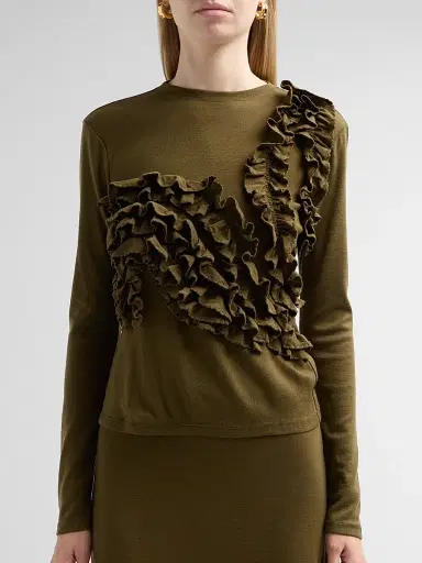 Ulla Johnson Women's Polina Jersey Long-Sleeve Top | Thumbnail 5 Ulla Johnson Women's Polina Jersey Long-Sleeve Top | Thumbnail 5