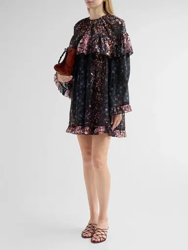 Ulla Johnson Women's Lune Silk Mini Dress - Eclipse - Size 12 | Thumbnail 4 Ulla Johnson Women's Lune Silk Mini Dress - Eclipse - Size 12 | Thumbnail 4