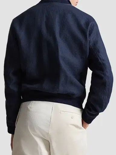 Polo Ralph Lauren Men's Herringbone Linen Jacket - Refined Navy | Thumbnail 3 Polo Ralph Lauren Men's Herringbone Linen Jacket - Refined Navy | Thumbnail 3