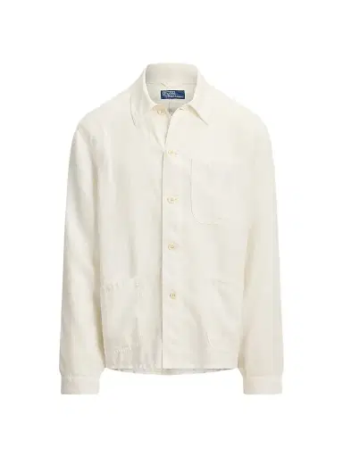 Polo Ralph Lauren Men's Linen Utility Jacket - Ceramic White | Thumbnail 1 Polo Ralph Lauren Men's Linen Utility Jacket - Ceramic White | Thumbnail 1