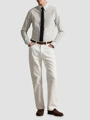Polo Ralph Lauren Men's Tattersall Cotton Shirt - White Faded Mint - Size XXL | Thumbnail 2 Polo Ralph Lauren Men's Tattersall Cotton Shirt - White Faded Mint - Size XXL | Thumbnail 2