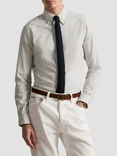 Polo Ralph Lauren Men's Tattersall Cotton Shirt - White Faded Mint - Size XXL | Thumbnail 4 Polo Ralph Lauren Men's Tattersall Cotton Shirt - White Faded Mint - Size XXL | Thumbnail 4