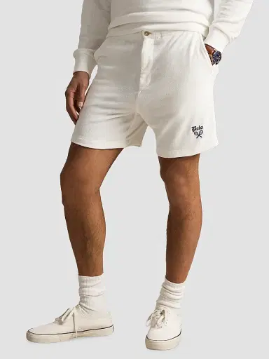 Polo Ralph Lauren Men's Polo Prepster Terry Shorts - White | Thumbnail 4 Polo Ralph Lauren Men's Polo Prepster Terry Shorts - White | Thumbnail 4