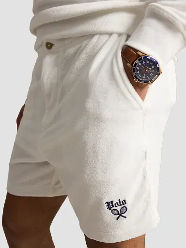 Polo Ralph Lauren Men's Polo Prepster Terry Shorts - White | Thumbnail 5 Polo Ralph Lauren Men's Polo Prepster Terry Shorts - White | Thumbnail 5