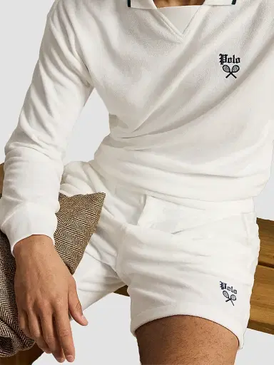 Polo Ralph Lauren Men's Polo Prepster Terry Shorts - White | Thumbnail 6 Polo Ralph Lauren Men's Polo Prepster Terry Shorts - White | Thumbnail 6