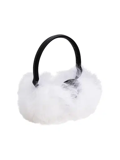 Gorski Women's Select Lamb Earmuffs with Leather Frame - Bleached White | Thumbnail 1 Gorski Women's Select Lamb Earmuffs with Leather Frame - Bleached White | Thumbnail 1