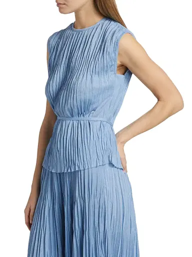Proenza Schouler White Label Women's Lyra Pleated Jersey Sleeveless Top - Pool | Thumbnail 4 Proenza Schouler White Label Women's Lyra Pleated Jersey Sleeveless Top - Pool | Thumbnail 4