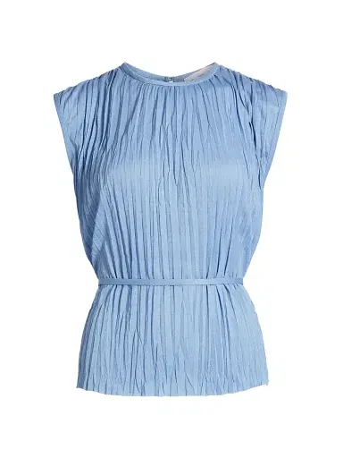 Proenza Schouler White Label Women's Lyra Pleated Jersey Sleeveless Top - Pool | Thumbnail 1 Proenza Schouler White Label Women's Lyra Pleated Jersey Sleeveless Top - Pool | Thumbnail 1