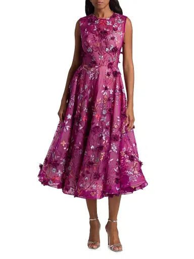 Bronx and Banco Women's Saba Floral-Embroidered Maxi Dress - Burgundy | Thumbnail 3 Bronx and Banco Women's Saba Floral-Embroidered Maxi Dress - Burgundy | Thumbnail 3