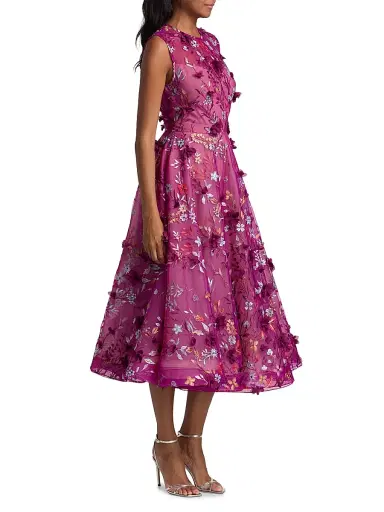 Bronx and Banco Women's Saba Floral-Embroidered Maxi Dress - Burgundy | Thumbnail 4 Bronx and Banco Women's Saba Floral-Embroidered Maxi Dress - Burgundy | Thumbnail 4