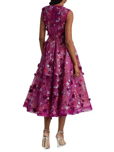 Bronx and Banco Women's Saba Floral-Embroidered Maxi Dress - Burgundy | Thumbnail 5 Bronx and Banco Women's Saba Floral-Embroidered Maxi Dress - Burgundy | Thumbnail 5