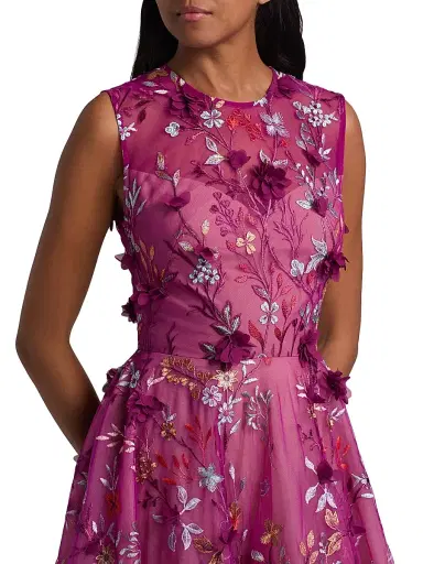 Bronx and Banco Women's Saba Floral-Embroidered Maxi Dress - Burgundy | Thumbnail 6 Bronx and Banco Women's Saba Floral-Embroidered Maxi Dress - Burgundy | Thumbnail 6