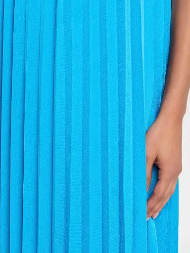 Ungaro Women's Beverly Pleated Halter Maxi Dress - Azure | Thumbnail 5 Ungaro Women's Beverly Pleated Halter Maxi Dress - Azure | Thumbnail 5