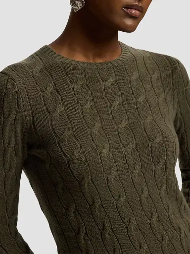 Ralph Lauren Collection Women's Cable-Knit Cashmere Crewneck Sweater | Thumbnail 4 Ralph Lauren Collection Women's Cable-Knit Cashmere Crewneck Sweater | Thumbnail 4