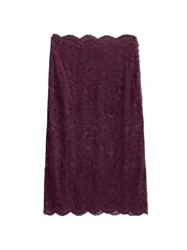 Rabanne Women's Scalloped Lace Midi Skirt - Magenta Purple | Thumbnail 1 Rabanne Women's Scalloped Lace Midi Skirt - Magenta Purple | Thumbnail 1