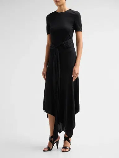 ALAIA Women's Fluid Jersey Belted Maxi Dress - Noir Alaia | Thumbnail 4 ALAIA Women's Fluid Jersey Belted Maxi Dress - Noir Alaia | Thumbnail 4