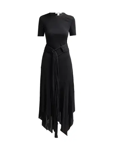 ALAIA Women's Fluid Jersey Belted Maxi Dress - Noir Alaia | Thumbnail 1 ALAIA Women's Fluid Jersey Belted Maxi Dress - Noir Alaia | Thumbnail 1
