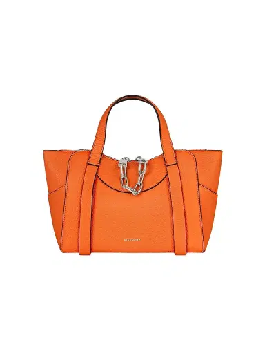 Givenchy Women's The Snatch Top Handle Bag in Grained Leather - Orange | Thumbnail 1 Givenchy Women's The Snatch Top Handle Bag in Grained Leather - Orange | Thumbnail 1