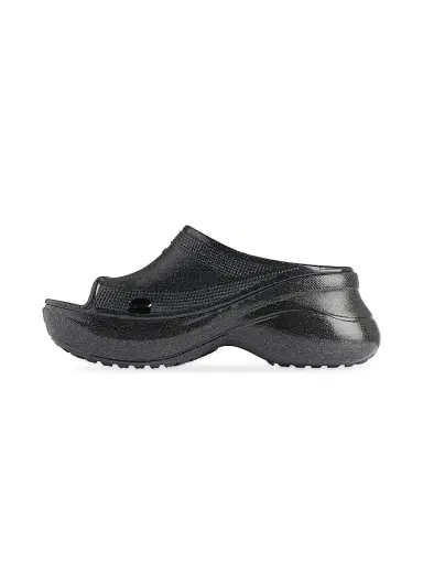 Balenciaga Women's Pool Crocs Slide Sandals - Black | Thumbnail 4 Balenciaga Women's Pool Crocs Slide Sandals - Black | Thumbnail 4
