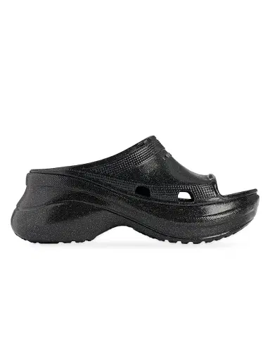 Balenciaga Women's Pool Crocs Slide Sandals - Black | Thumbnail 1 Balenciaga Women's Pool Crocs Slide Sandals - Black | Thumbnail 1
