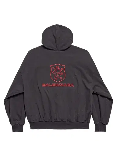 Balenciaga Men's Lion Club Lined Hoodie Regular Fit - Black Red | Thumbnail 2 Balenciaga Men's Lion Club Lined Hoodie Regular Fit - Black Red | Thumbnail 2