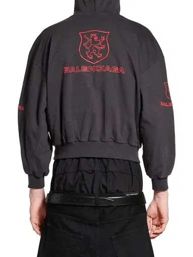 Balenciaga Men's Lion Club Lined Hoodie Regular Fit - Black Red | Thumbnail 4 Balenciaga Men's Lion Club Lined Hoodie Regular Fit - Black Red | Thumbnail 4