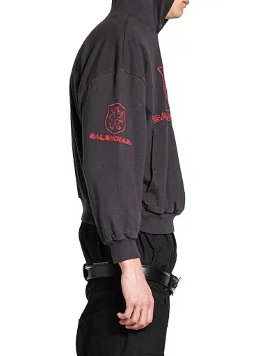 Balenciaga Men's Lion Club Lined Hoodie Regular Fit - Black Red | Thumbnail 5 Balenciaga Men's Lion Club Lined Hoodie Regular Fit - Black Red | Thumbnail 5