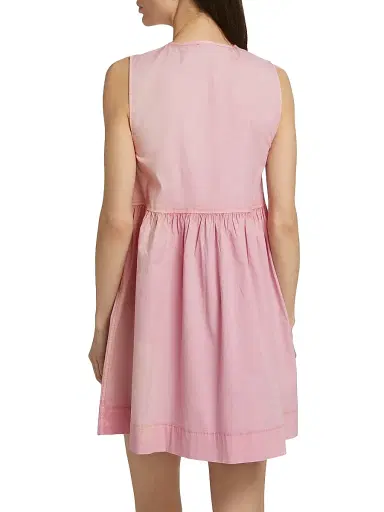 Ganni Women's Bow Stretch-Cotton Sleeveless Minidress | Thumbnail 5 Ganni Women's Bow Stretch-Cotton Sleeveless Minidress | Thumbnail 5