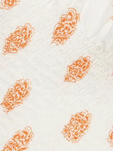 Baum und Pferdgarten Women's Mynowa Smocked Cotton Top - Modern Orange Flower | Thumbnail 7 Baum und Pferdgarten Women's Mynowa Smocked Cotton Top - Modern Orange Flower | Thumbnail 7