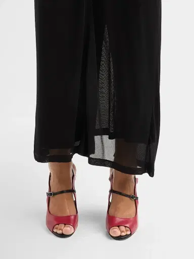 Manolo Blahnik Women's Chungasan Leather Slingback Sandals - Dark Red Black | Thumbnail 2 Manolo Blahnik Women's Chungasan Leather Slingback Sandals - Dark Red Black | Thumbnail 2