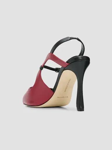 Manolo Blahnik Women's Chungasan Leather Slingback Sandals - Dark Red Black | Thumbnail 4 Manolo Blahnik Women's Chungasan Leather Slingback Sandals - Dark Red Black | Thumbnail 4