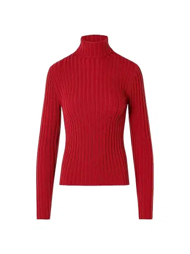 Akris punto Women's Wool Knit Turtleneck Sweater - Rusty Red - Size 16 | Thumbnail 1 Akris punto Women's Wool Knit Turtleneck Sweater - Rusty Red - Size 16 | Thumbnail 1