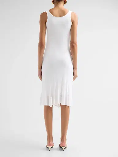 Toteme Women's Fluted Hem Midi Dress - Optic White | Thumbnail 3 Toteme Women's Fluted Hem Midi Dress - Optic White | Thumbnail 3