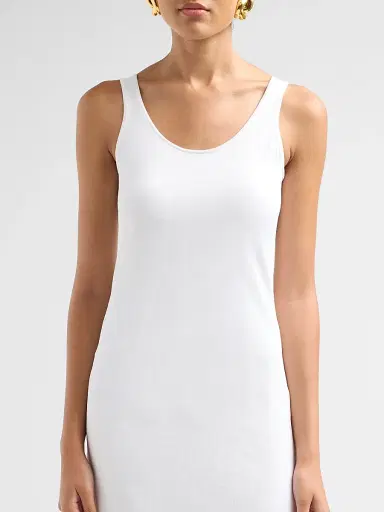 Toteme Women's Fluted Hem Midi Dress - Optic White | Thumbnail 5 Toteme Women's Fluted Hem Midi Dress - Optic White | Thumbnail 5