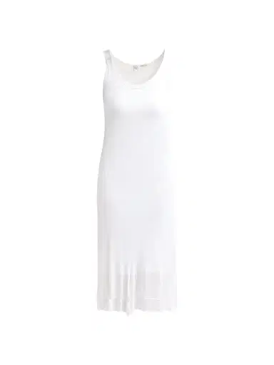 Toteme Women's Fluted Hem Midi Dress - Optic White | Thumbnail 1 Toteme Women's Fluted Hem Midi Dress - Optic White | Thumbnail 1