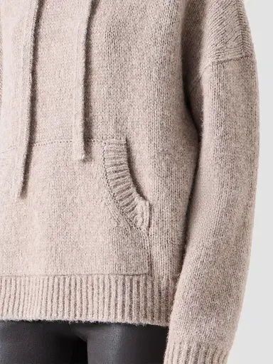 Akris punto Women's Fluffy Alpaca-Wool Knit Hoodie - Oat - Size 16 | Thumbnail 5 Akris punto Women's Fluffy Alpaca-Wool Knit Hoodie - Oat - Size 16 | Thumbnail 5