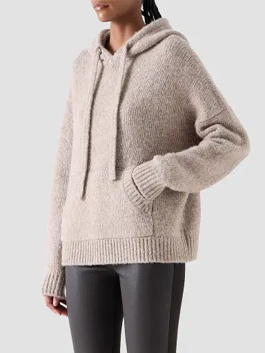 Akris punto Women's Fluffy Alpaca-Wool Knit Hoodie - Oat - Size 16 | Thumbnail 6 Akris punto Women's Fluffy Alpaca-Wool Knit Hoodie - Oat - Size 16 | Thumbnail 6