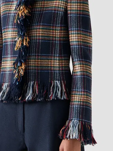Akris punto Women's Plaid Tweed Wool-Blend Jacket | Thumbnail 5 Akris punto Women's Plaid Tweed Wool-Blend Jacket | Thumbnail 5