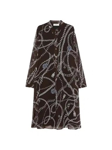 Marina Rinaldi Women's Georgette Print Dress - Chocolate - Size 22 | Thumbnail 1 Marina Rinaldi Women's Georgette Print Dress - Chocolate - Size 22 | Thumbnail 1