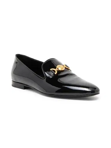 Versace Men's Patent Leather Loafers - Black Vibrated Gold - Size 13 | Thumbnail 2 Versace Men's Patent Leather Loafers - Black Vibrated Gold - Size 13 | Thumbnail 2