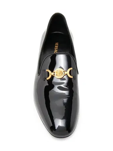 Versace Men's Patent Leather Loafers - Black Vibrated Gold - Size 13 | Thumbnail 4 Versace Men's Patent Leather Loafers - Black Vibrated Gold - Size 13 | Thumbnail 4