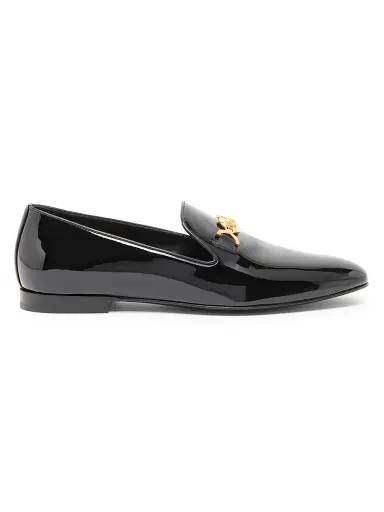 Versace Men's Patent Leather Loafers - Black Vibrated Gold - Size 13 | Thumbnail 1 Versace Men's Patent Leather Loafers - Black Vibrated Gold - Size 13 | Thumbnail 1