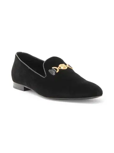 Versace Men's Medusa Velvet Slippers - Black Vibrated Gold - Size 13 | Thumbnail 2 Versace Men's Medusa Velvet Slippers - Black Vibrated Gold - Size 13 | Thumbnail 2